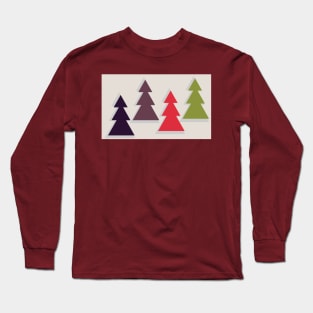 Fir trees in different colors Long Sleeve T-Shirt